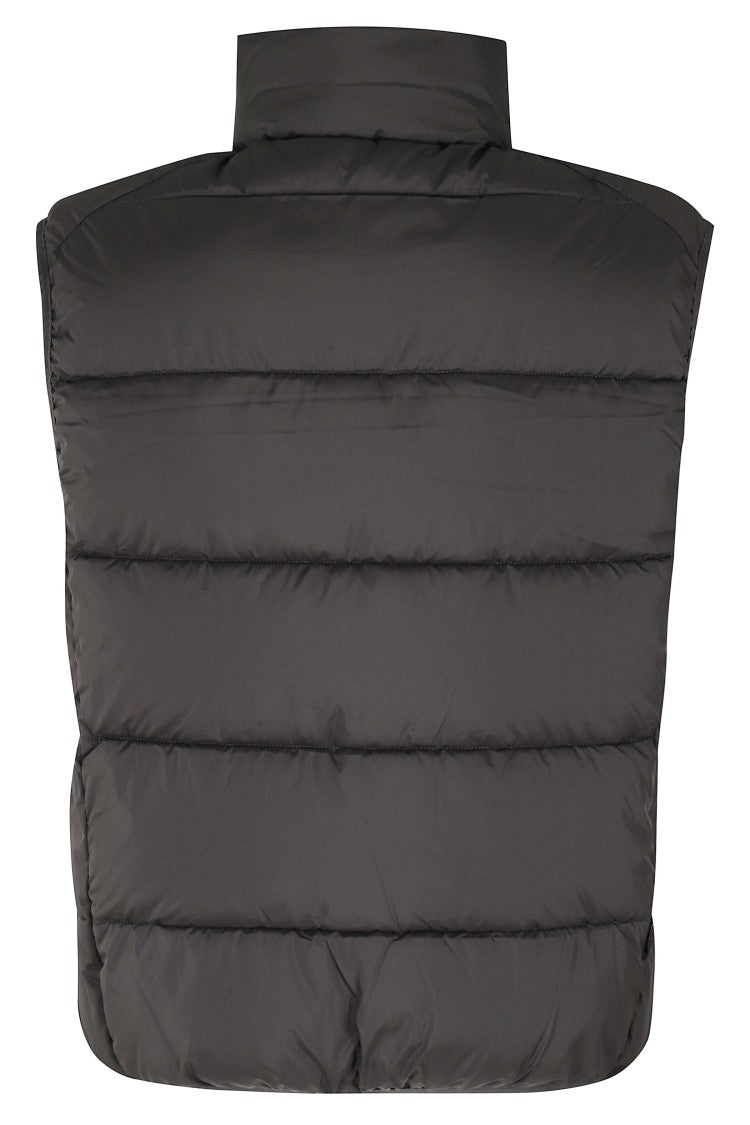 Save The Duck Padded High Collar Quilted Vest With Zippered Pockets