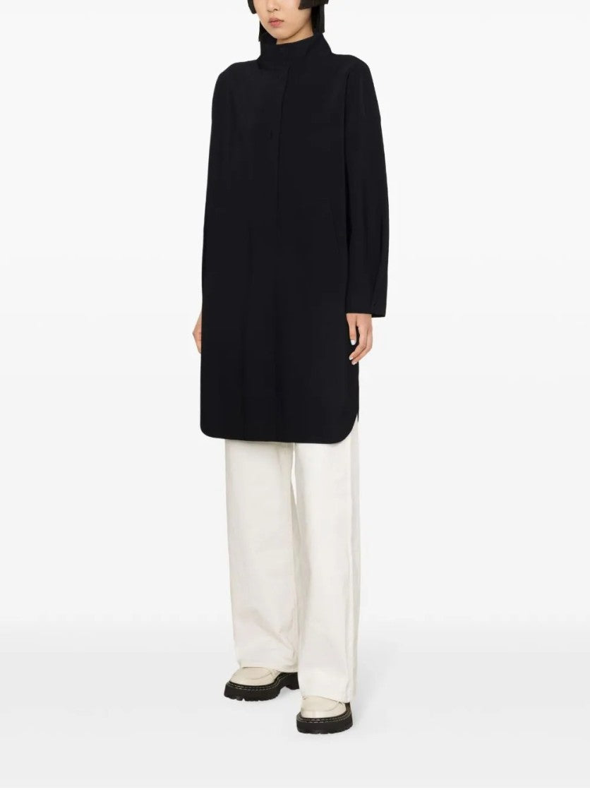 Herno Oversized Black Jacket With High Collar