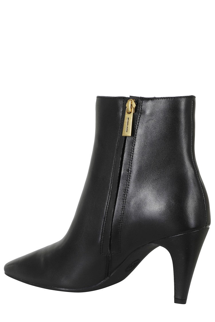 Michael Michael Kors Daniela Black Pointed Toe Leather Ankle Boots