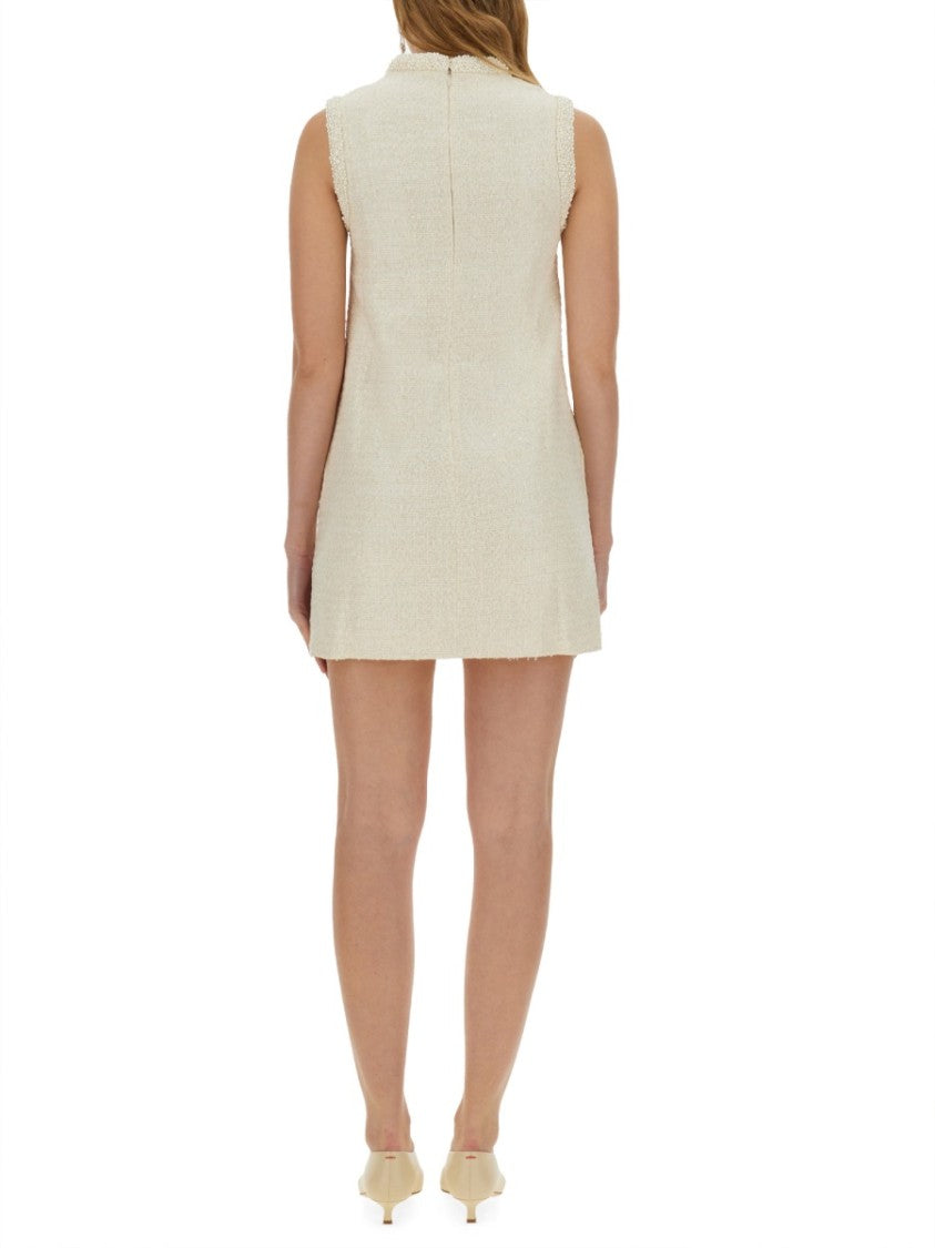 Self-Portrait Boucle Mini Dress With Pearls