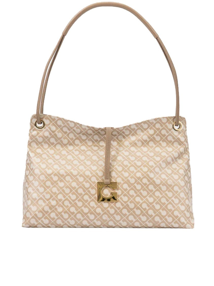 Gherardini Neutral Beige Geometric Pattern Shoulder Bag