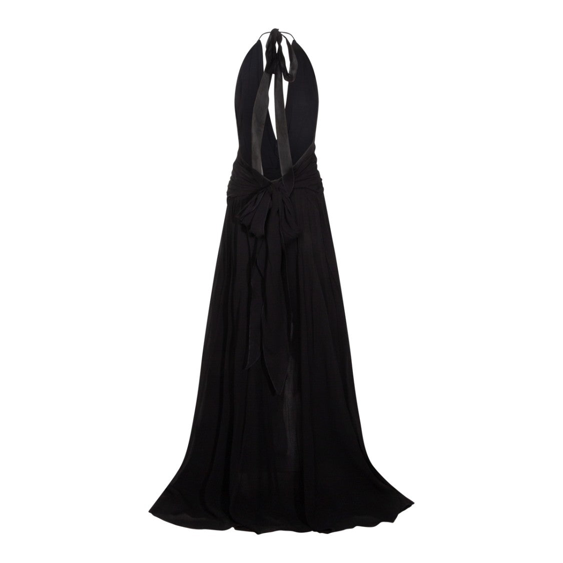 Blumarine Maxi Dress With Deep V-Neck Collar