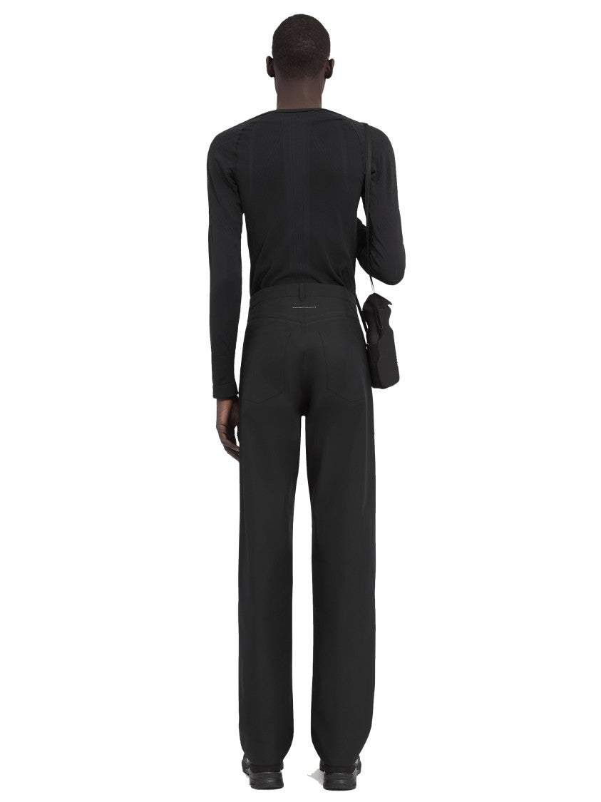 Mm6 X Salomon Tailored Black Trousers With Logo Print