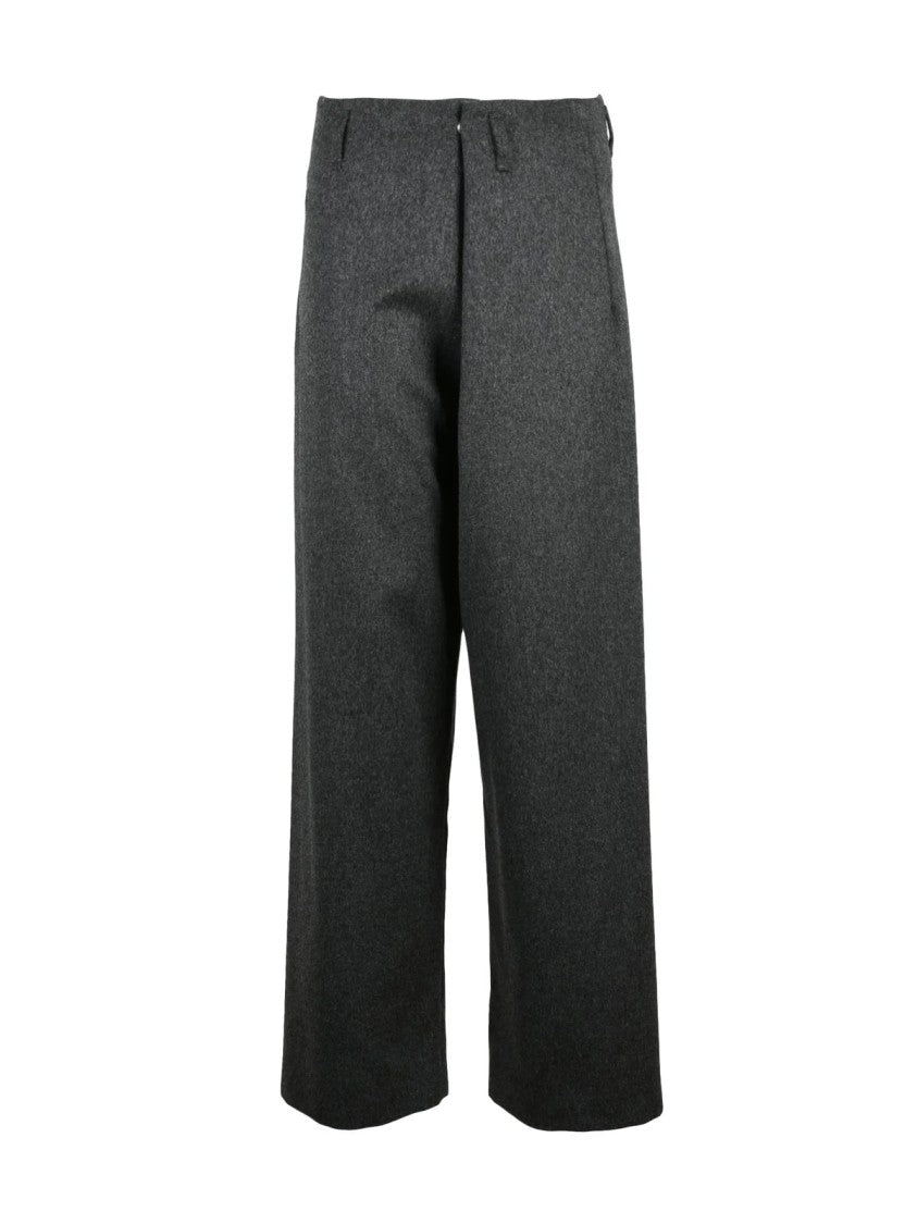 Niccolò Pasqualetti Grey High-Waist Virgin Wool Harem Pants