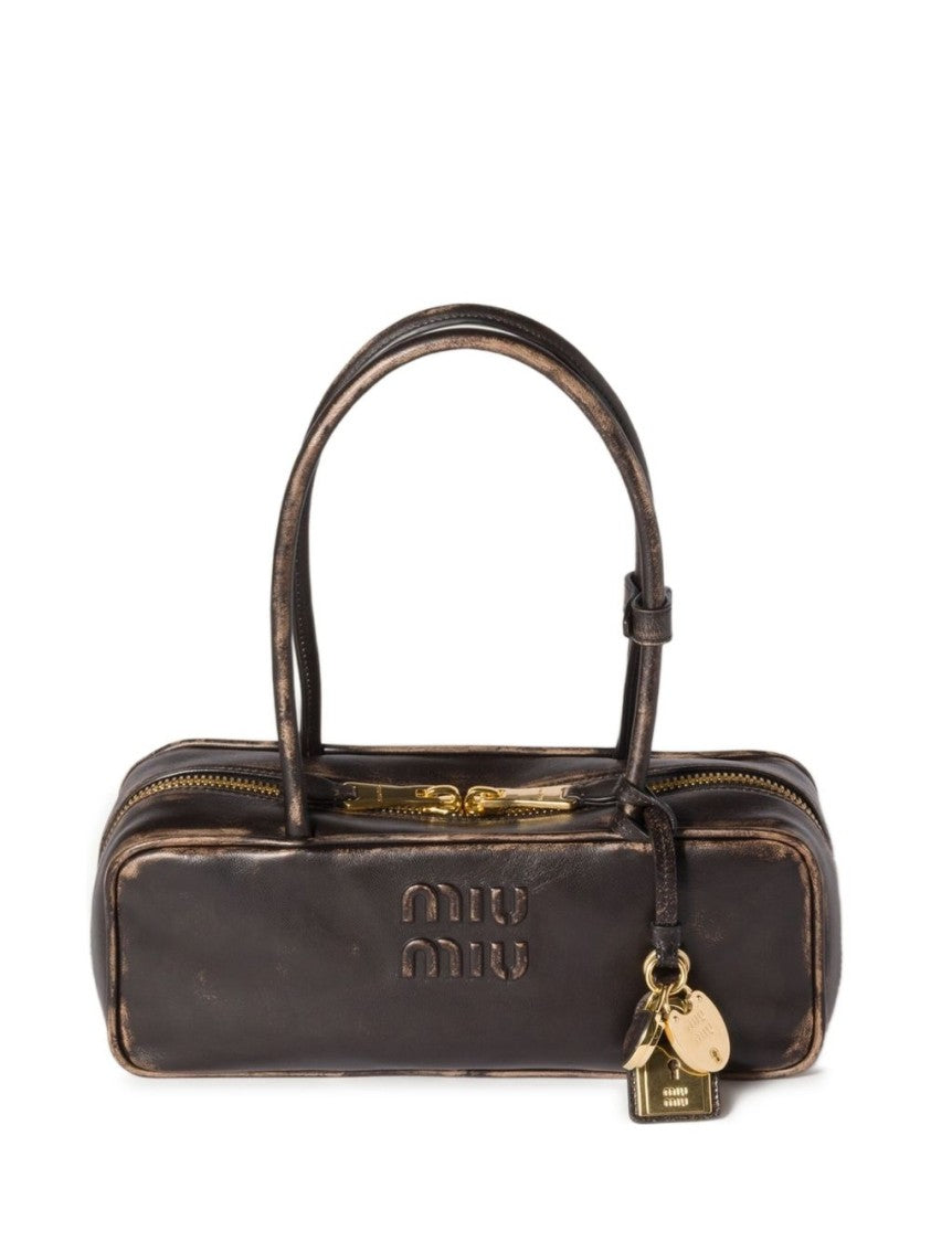 Miu Miu Brown Rectangular Leather Handbag