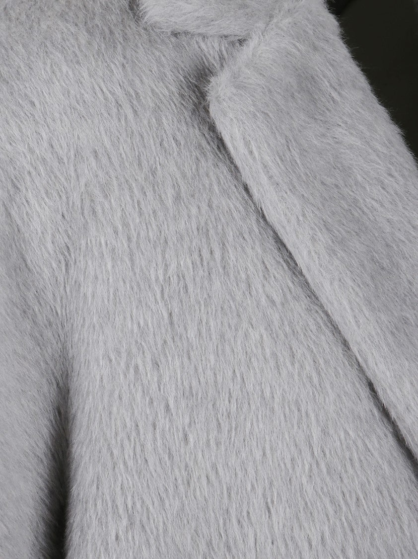 Max Mara Mid-Length Grey Coat With Notched Lapel And Central Vent