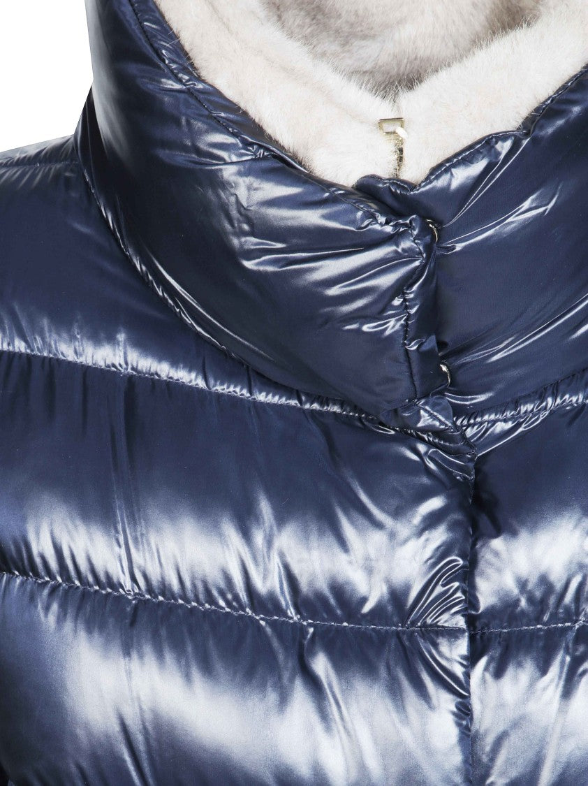 Herno Shiny Quilted High-Collar Down Jacket