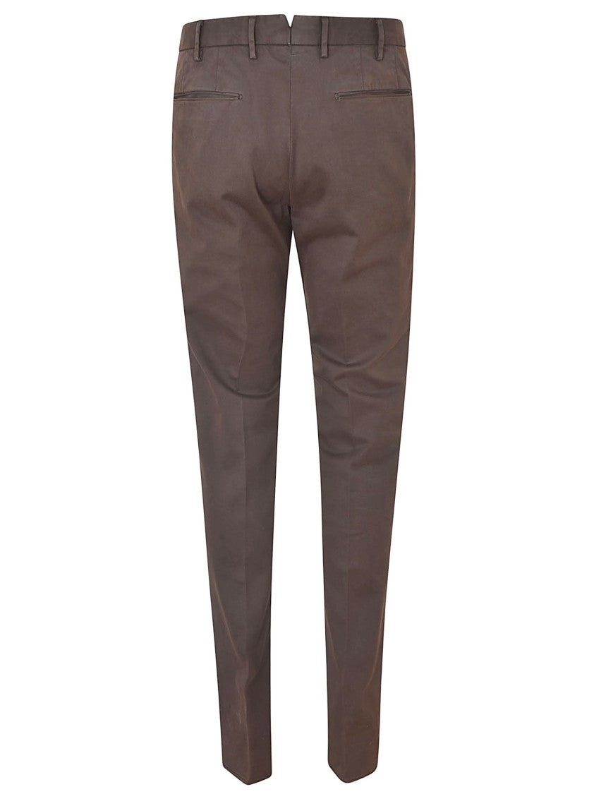 Incotex Brown Tailored Straight Leg Cotton Pants