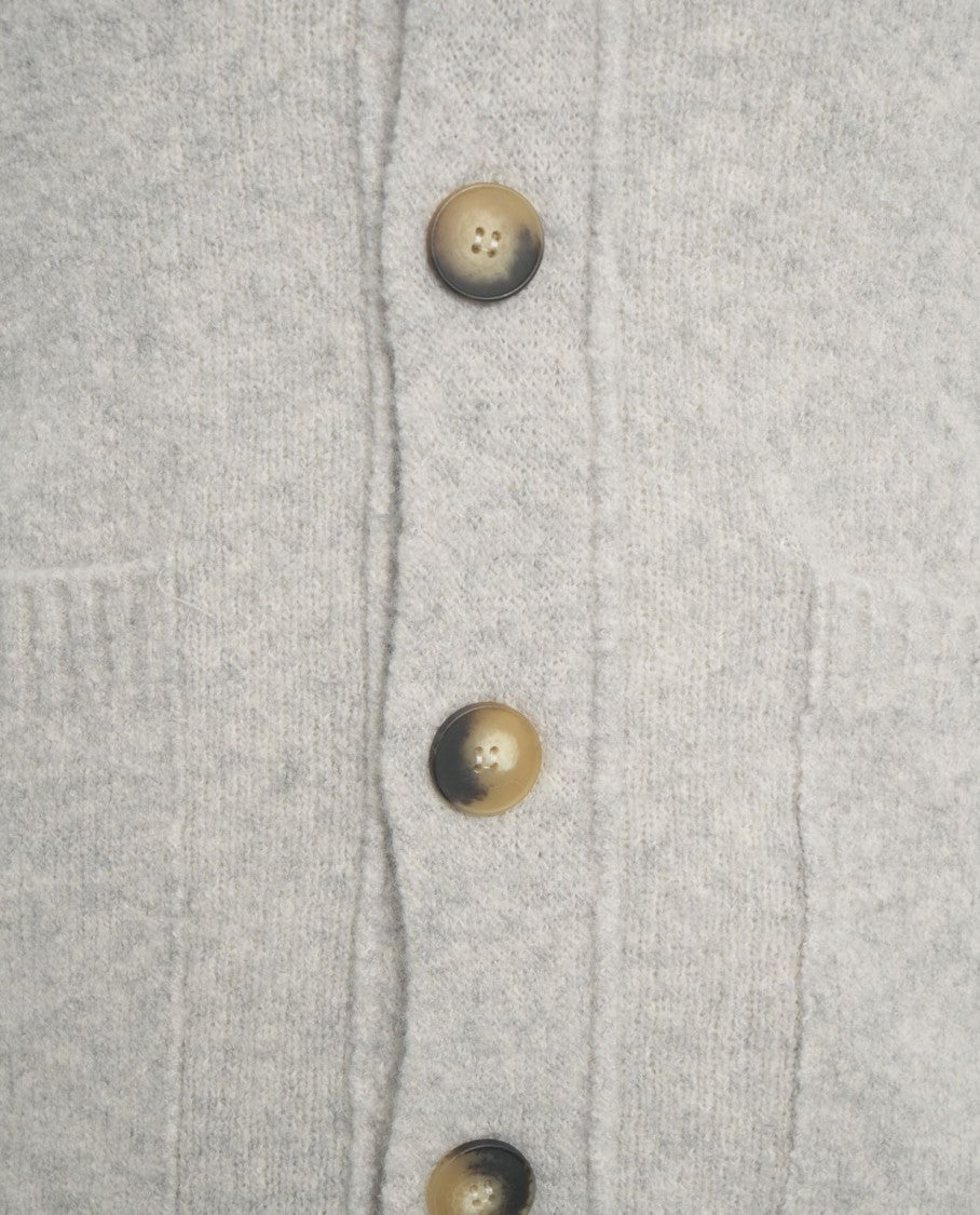 Kangra Cashmere Blend Cardigan With V-Neck And Button Closure