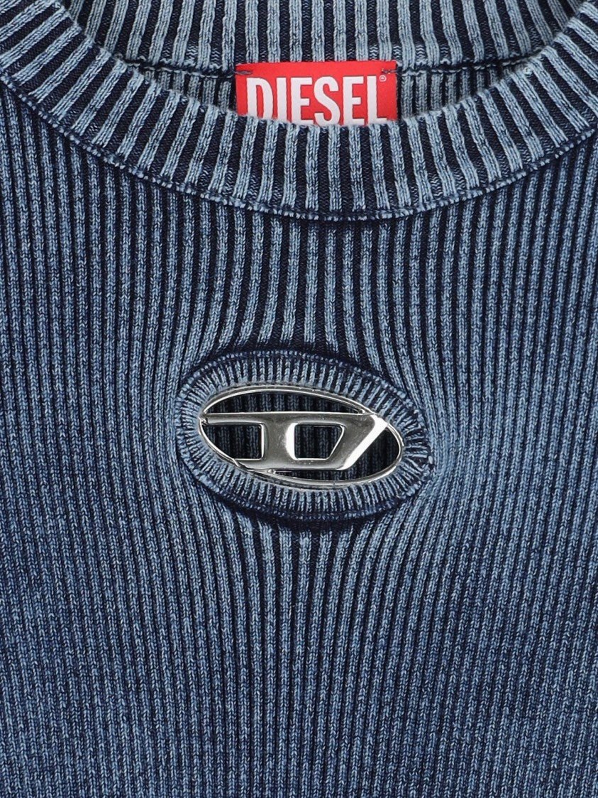 Diesel "M-Anchor-A" Knit Crop Top – Blue