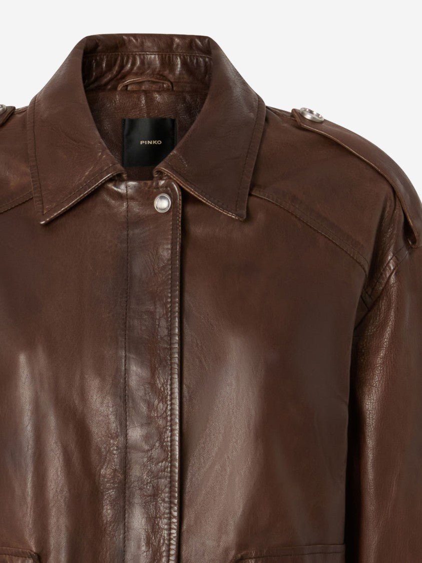 Pinko Lambskin Leather Jacket