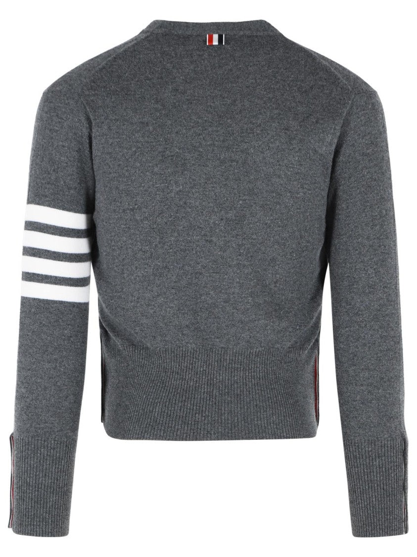 Thom Browne 'Classic 4 Bar' Grey Cashmere Cardigan