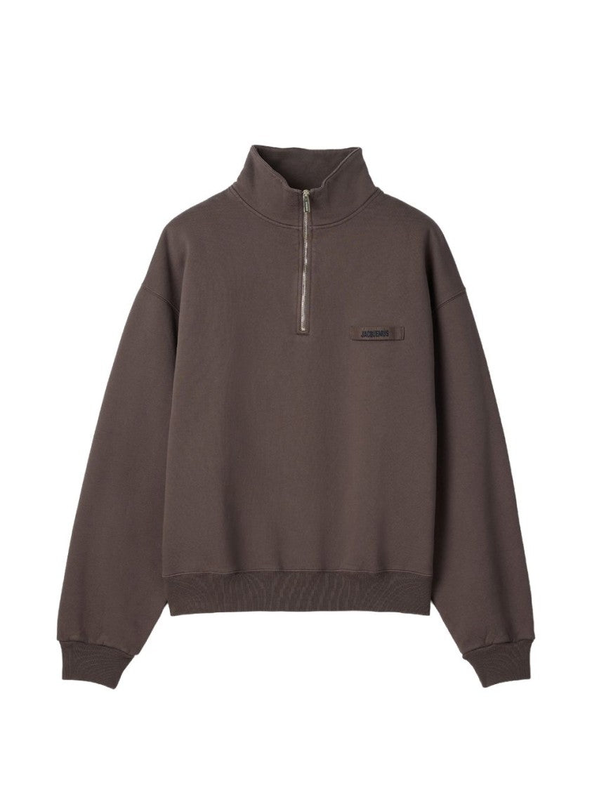 Jacquemus Half-Zip High-Collar Sweater