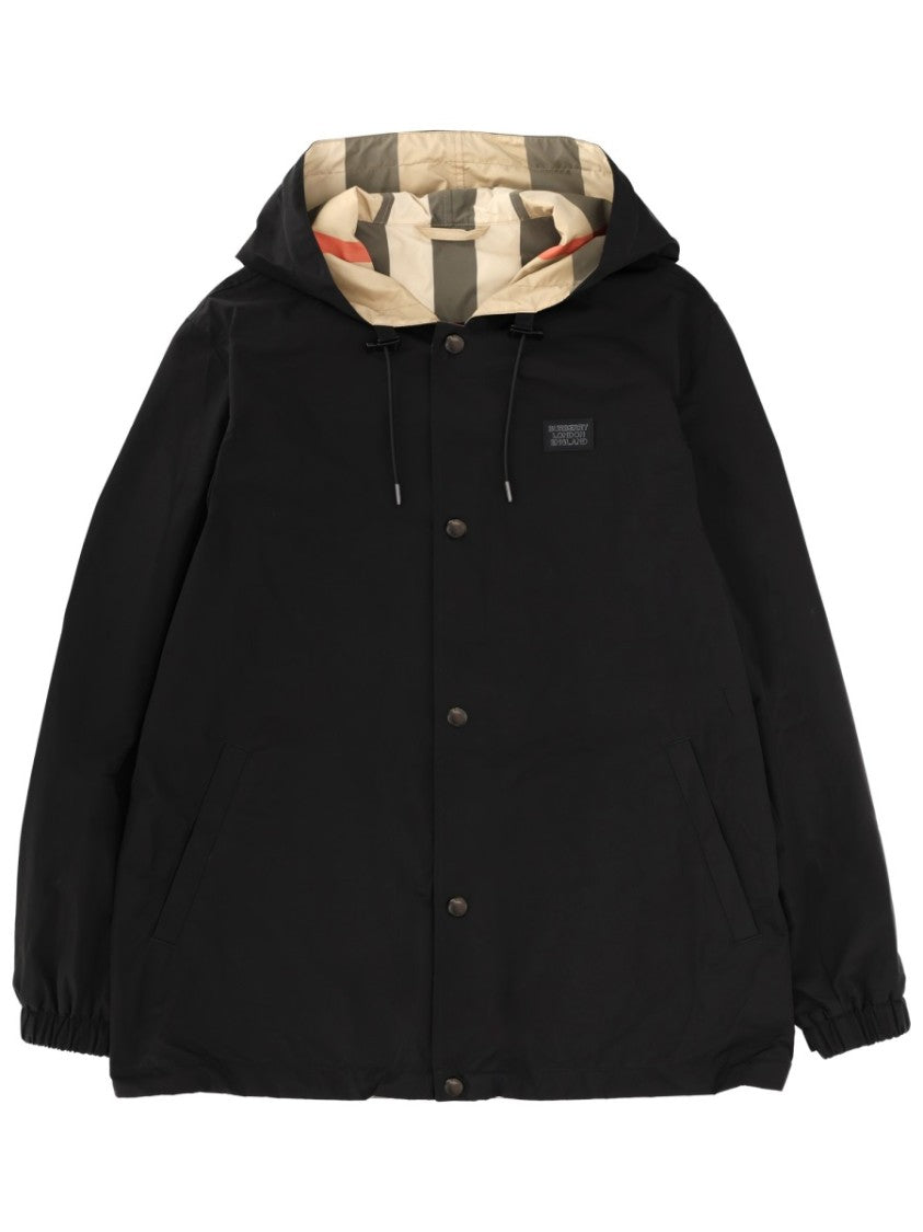 Burberry Reversible Check Pattern Hooded Jacket