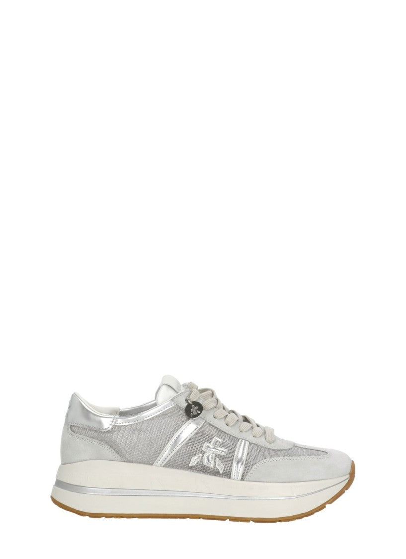 Premiata White Bethcoin 8148 Suede Inserts Sneakers
