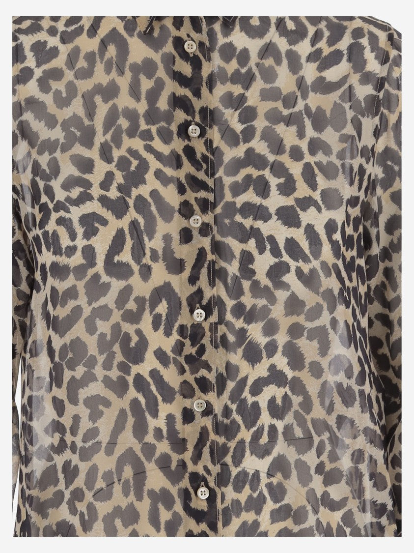 Aspesi Silk Shirt With Leopard Print