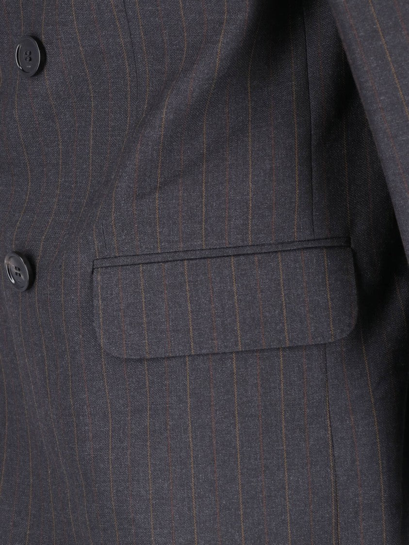 Ami Paris Double-Breasted Virgin Wool Blazer With Notch Lapel