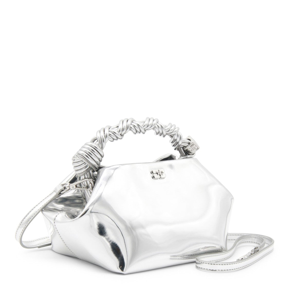 Ganni Silver Top Handle Bag