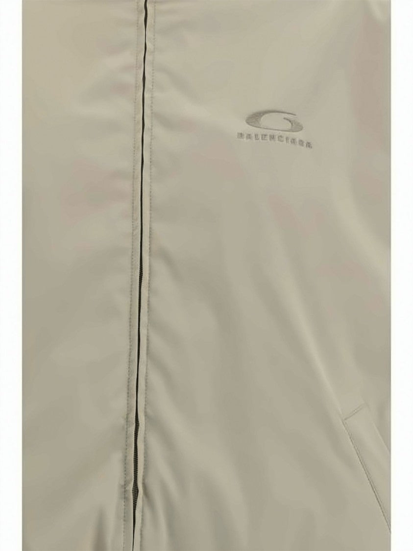 Balenciaga Cropped Track Jacket With High Collar And Logo Detail