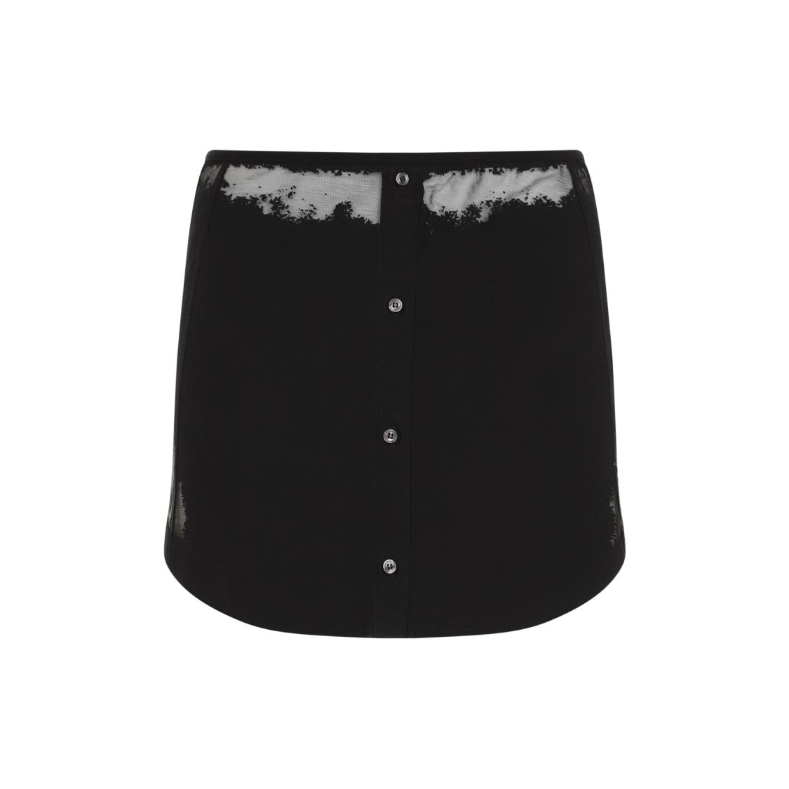 Diesel Button-Up Mini Skirt With Cotton Blend And Artistic Detailing