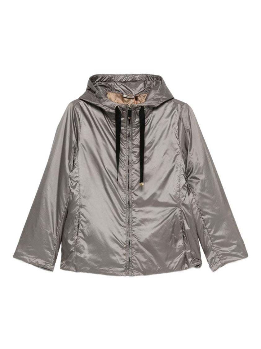 Max Mara Shiny Hooded Jacket With Gold-Tone Details
