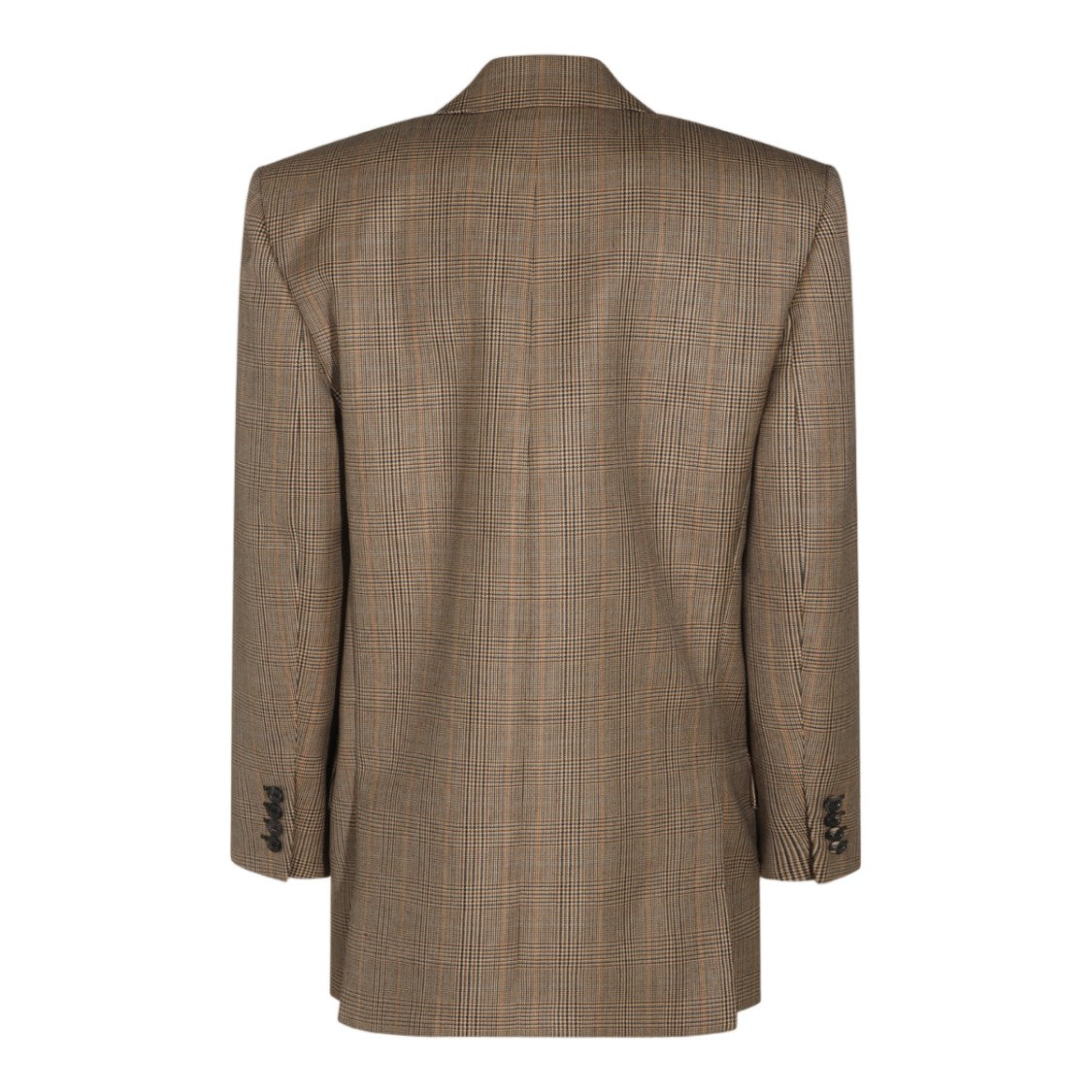 Saint Laurent Brown Plaid Double-Breasted Blazer