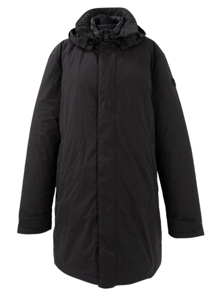 Sergio Moretti Minimalist Black Jacket With Concealed Closure And Adjustable Cuffs