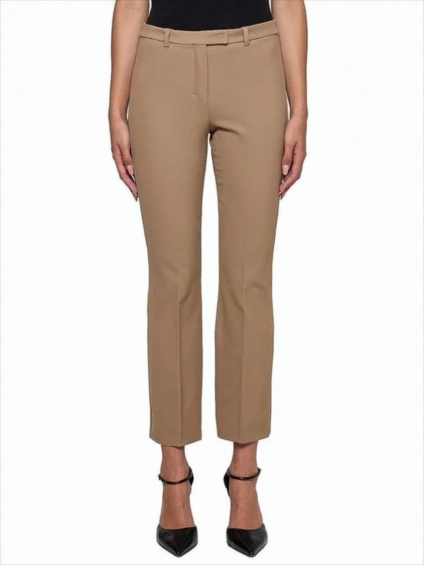 Max Mara Tailored Brown Straight-Leg Pants