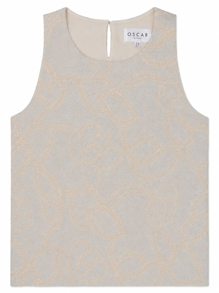 Oscar The Collection Sleeveless Tita Top With Subtle Keyhole Closure