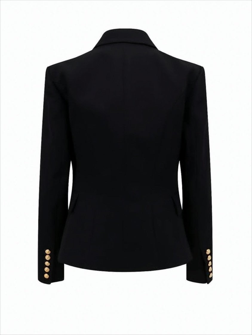 Balmain Double-Breasted Tailored Suit Jacket With Gold Buttons