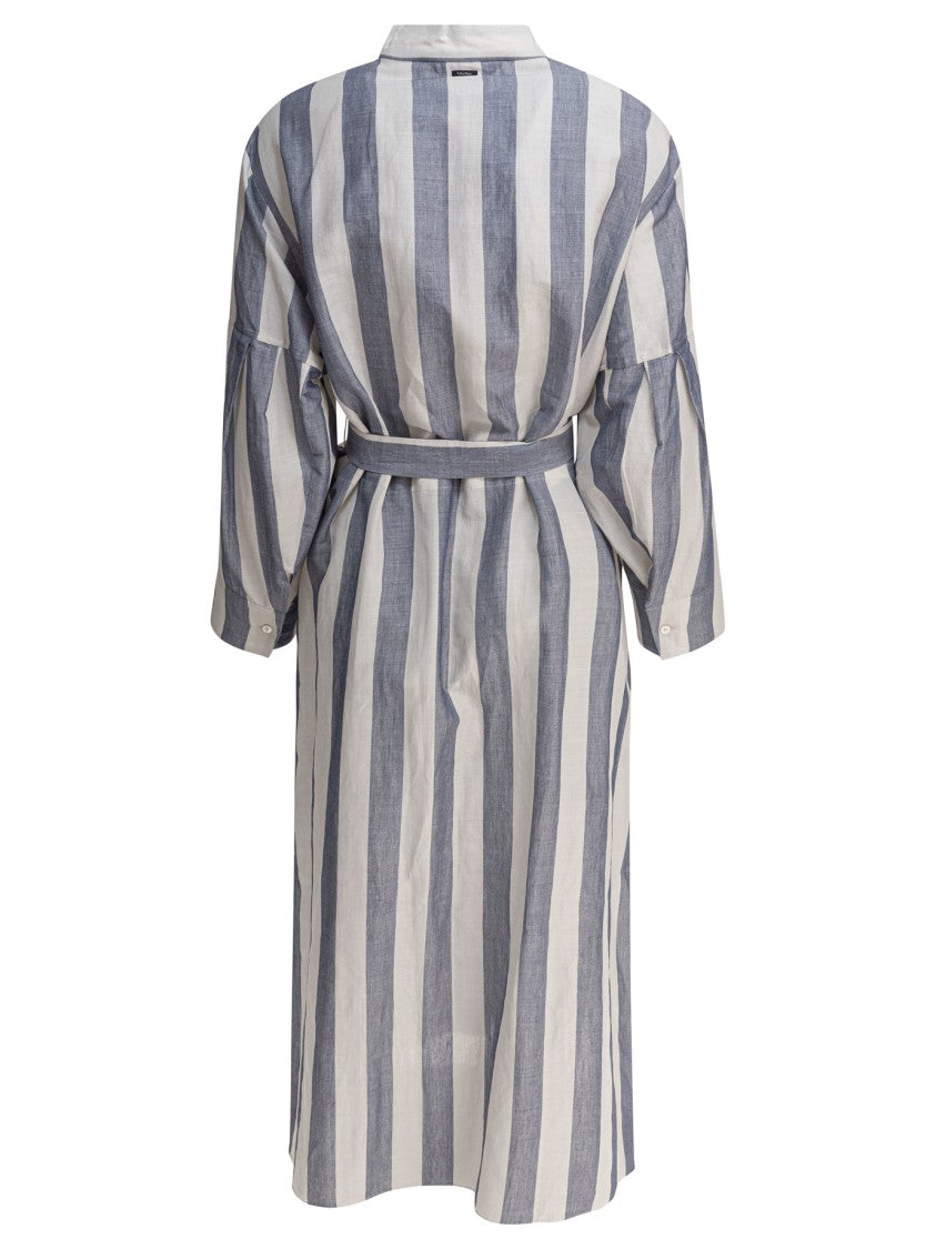 Max Mara Refined Midi Dress With Vertical Stripes