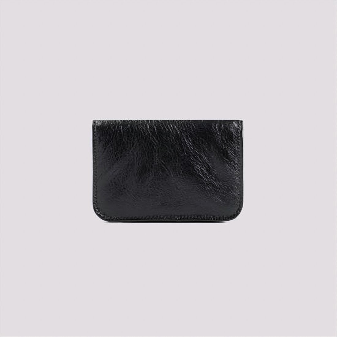 Balenciaga Lambskin Leather Compact Wallet With Metallic Logo