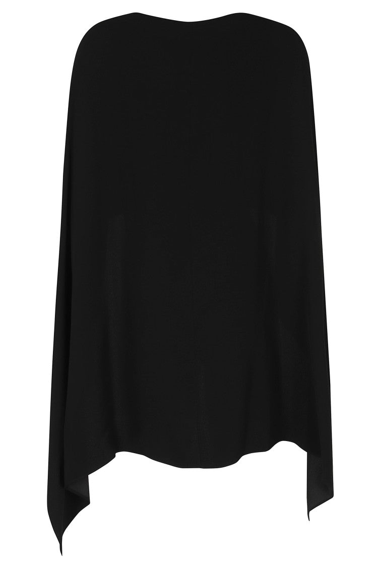 Alberta Ferretti Black Asymmetrical Hem Viscose Cape