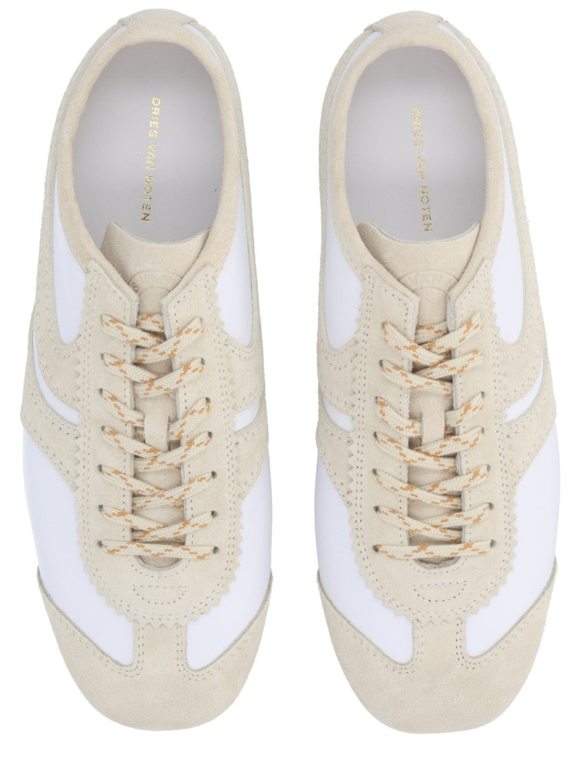 Dries Van Noten Low-Profile Leather Suede Sneakers