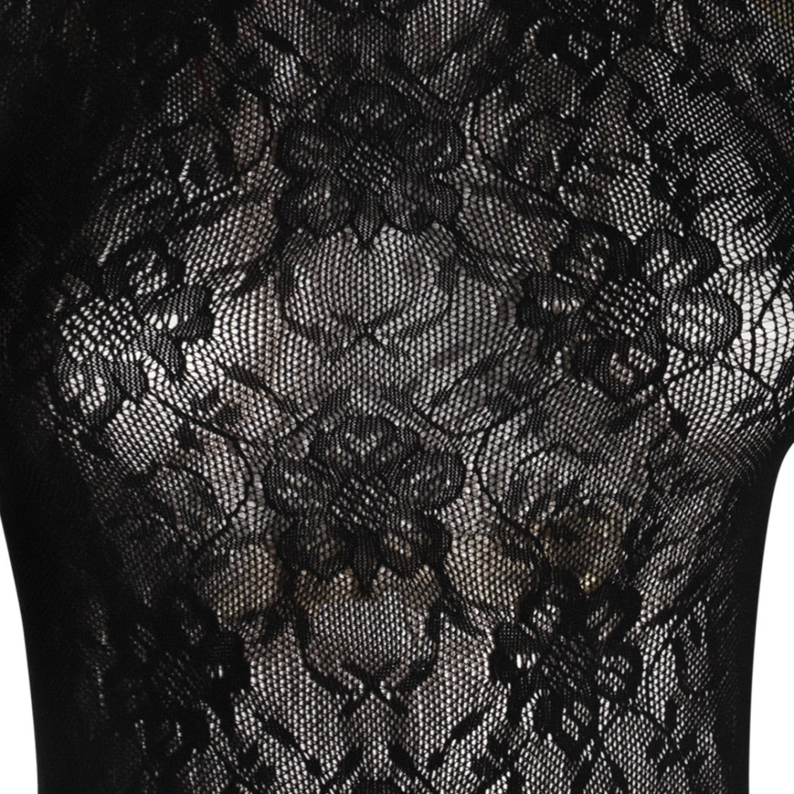 Saint Laurent Sheer Lace Bodysuit With Off-The-Shoulder Design