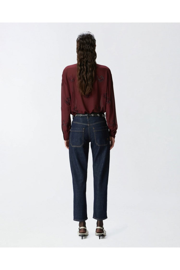 Pinko Blue Cotton-Blend Five-Pocket Jeans