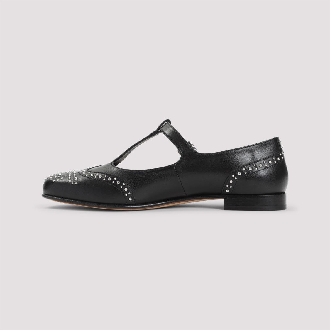 Church's T-Strap Black Sandals With Decorative Studs