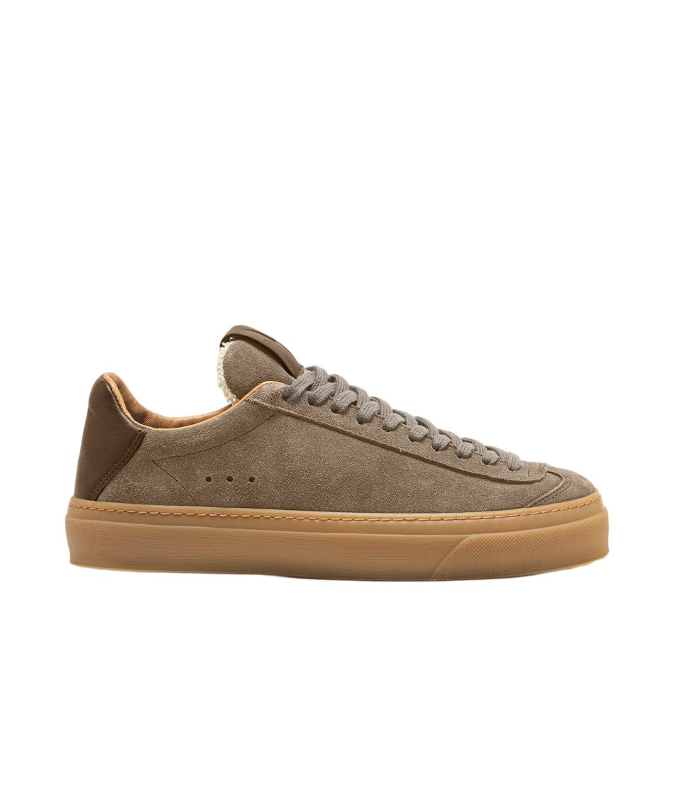 Aqua Alta Venice Taupe Sneakers With Suede And Leather Accents