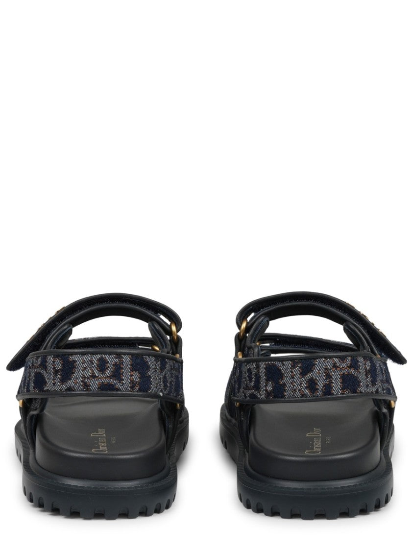 Dior Logo Embellished Black Sandals