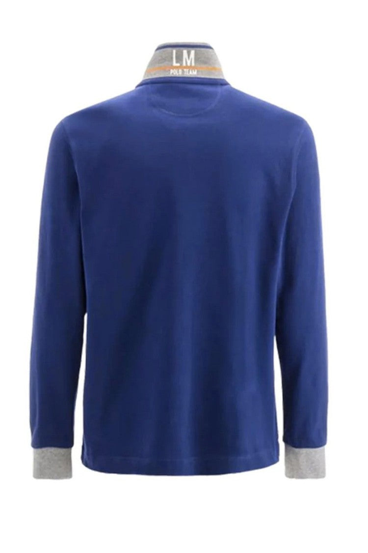 La Martina Blue Cotton Piqué Polo Shirt