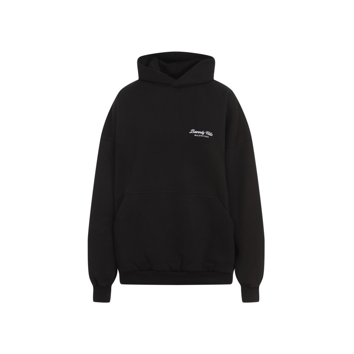 Balenciaga Black Cotton Large Fit Hoodie