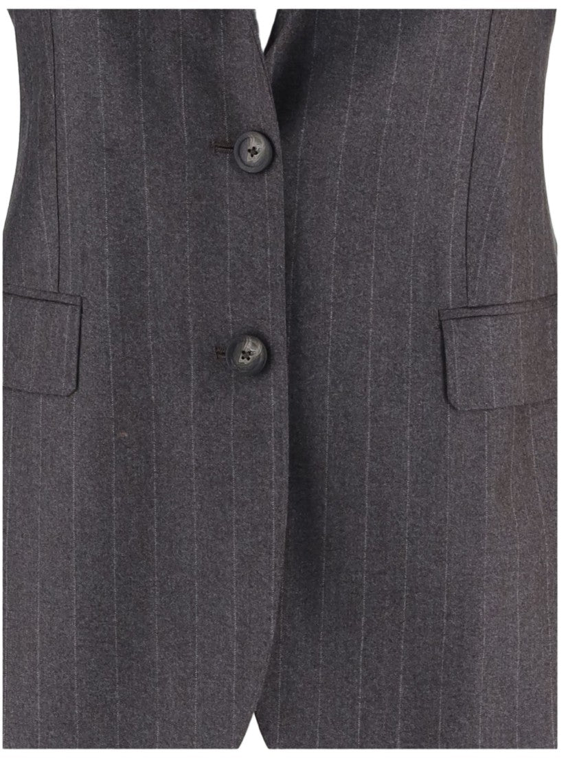 Tagliatore Structured Wool Jacket With Subtle Striped Pattern