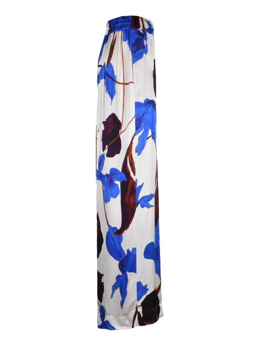 Kaos High-Waisted Wide Leg Trousers With Multicolor Floral Print