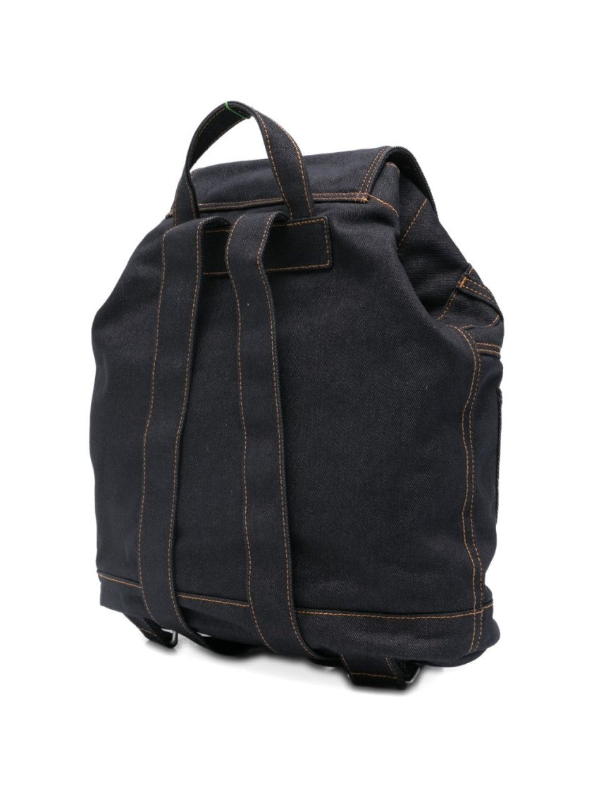 Kenzo Blue Structured Orange Stitching Backpack