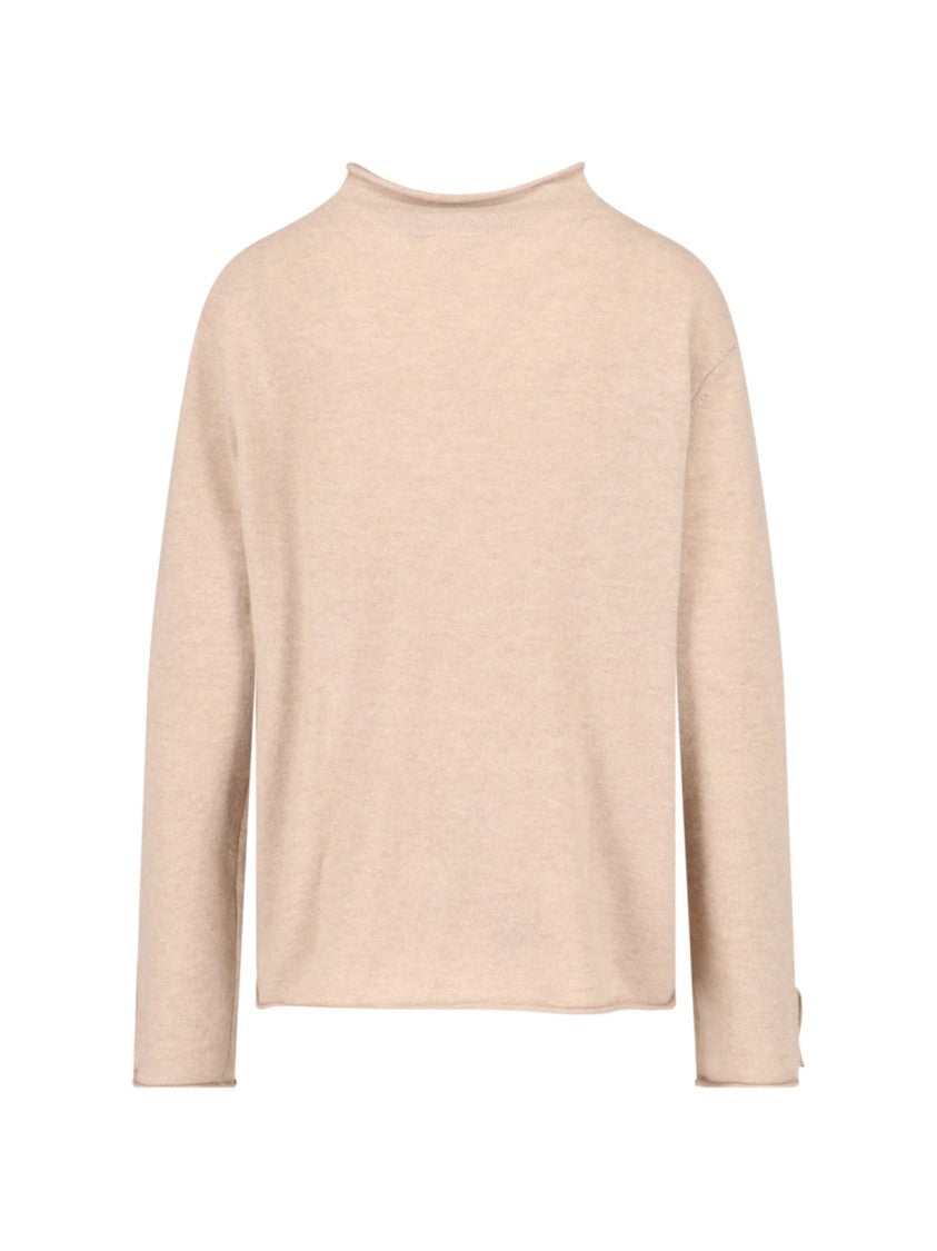 Lisa Yang Beige Knit Sweater With Button-Down Front And Boxy Fit
