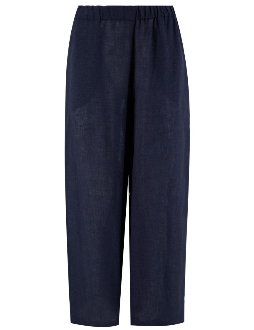 Fabiana Filippi Relaxed-Fit Linen Trousers With Elastic Waistband