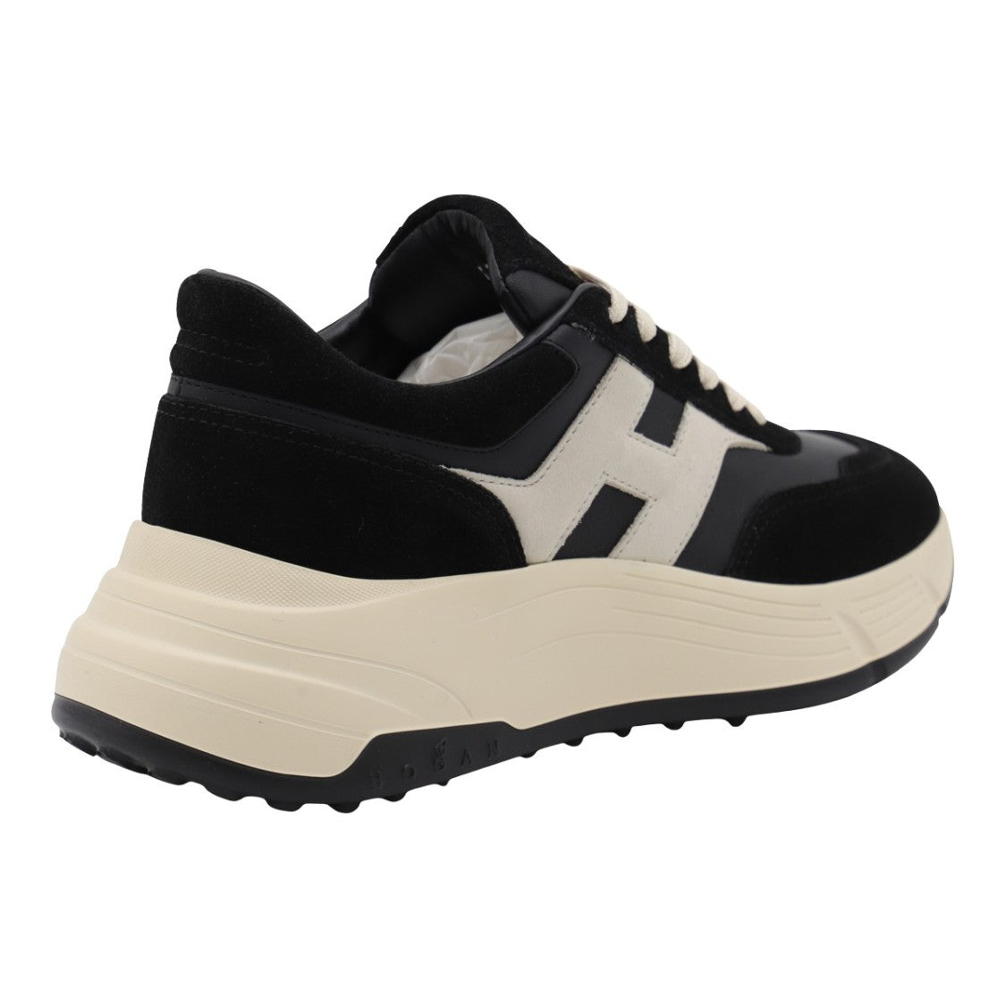 Hogan Black Sneakers With Cream Sole