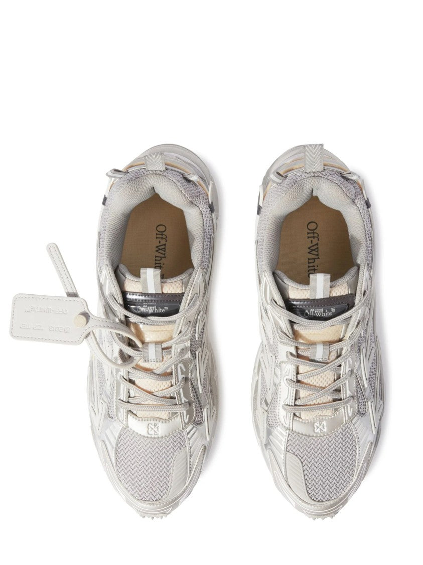 Off-White Layered Neutral Sneakers With Reflective Accents