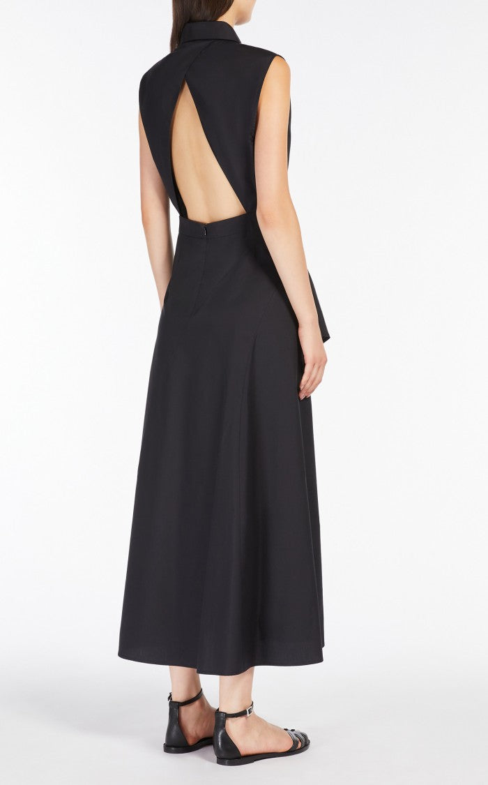 Max Mara Asymmetrical Black Midi Dress