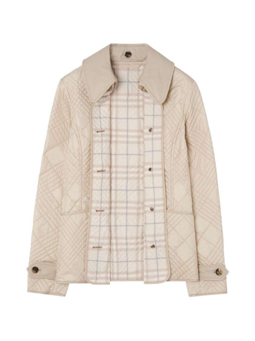 Burberry Quilted Button-Down Tailored Silhouette Jacket